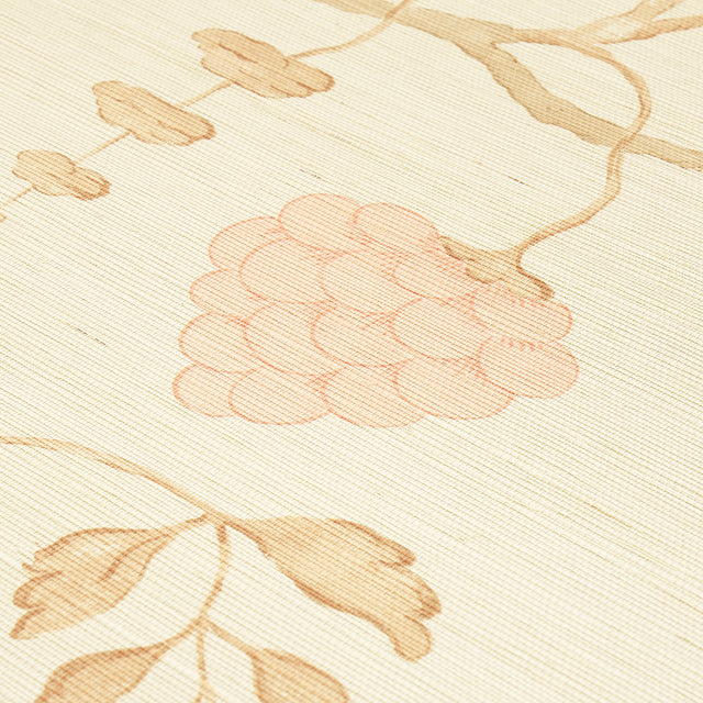 Wisteria Sisal Amber & Rose by Schumacher Hand-Painted Grasscloth Wallpaper – Schumacher 5013701