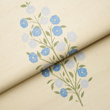 Josepha Sisal Blue Floral Wallpaper by Schumacher – Jacaranda Collection 5013710