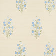 Josepha Sisal blue floral wallpaper with Scandi-inspired bouquets on textured Haruki Sisal, by Schumacher.