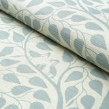 Kayon Sisal Panel Soft Blue by Schumacher Textured Floral Wallpaper Panel – Schumacher 5013720