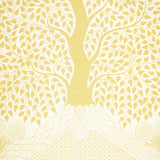 Kayon Sisal Panel Soft Yellow Floral Textured Wallpaper – Schumacher 5013722