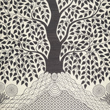 Kayon Sisal Panel Black by Schumacher Graphic Floral Wallpaper Panel – Schumacher 5013723