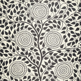 Kayon Sisal Panel Black by Schumacher Graphic Floral Wallpaper Panel – Schumacher 5013723