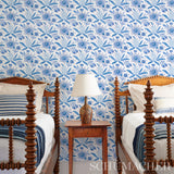 Lafayette Botanical Cornflower by Schumacher Williamsburg Collection Blue Floral Wallpaper – Schumacher 5013750