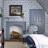 Lafayette Botanical Cornflower by Schumacher Williamsburg Collection Blue Floral Wallpaper – Schumacher 5013750