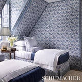 Lafayette Botanical Cornflower by Schumacher Williamsburg Collection Blue Floral Wallpaper – Schumacher 5013750