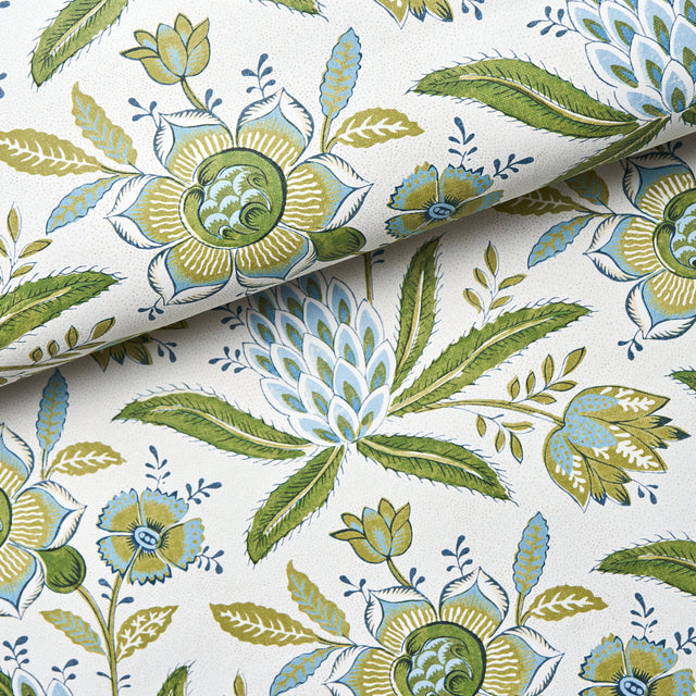 Lafayette Botanical Moss by Schumacher Williamsburg Collection Scenic Floral Wallpaper – Schumacher 5013751
