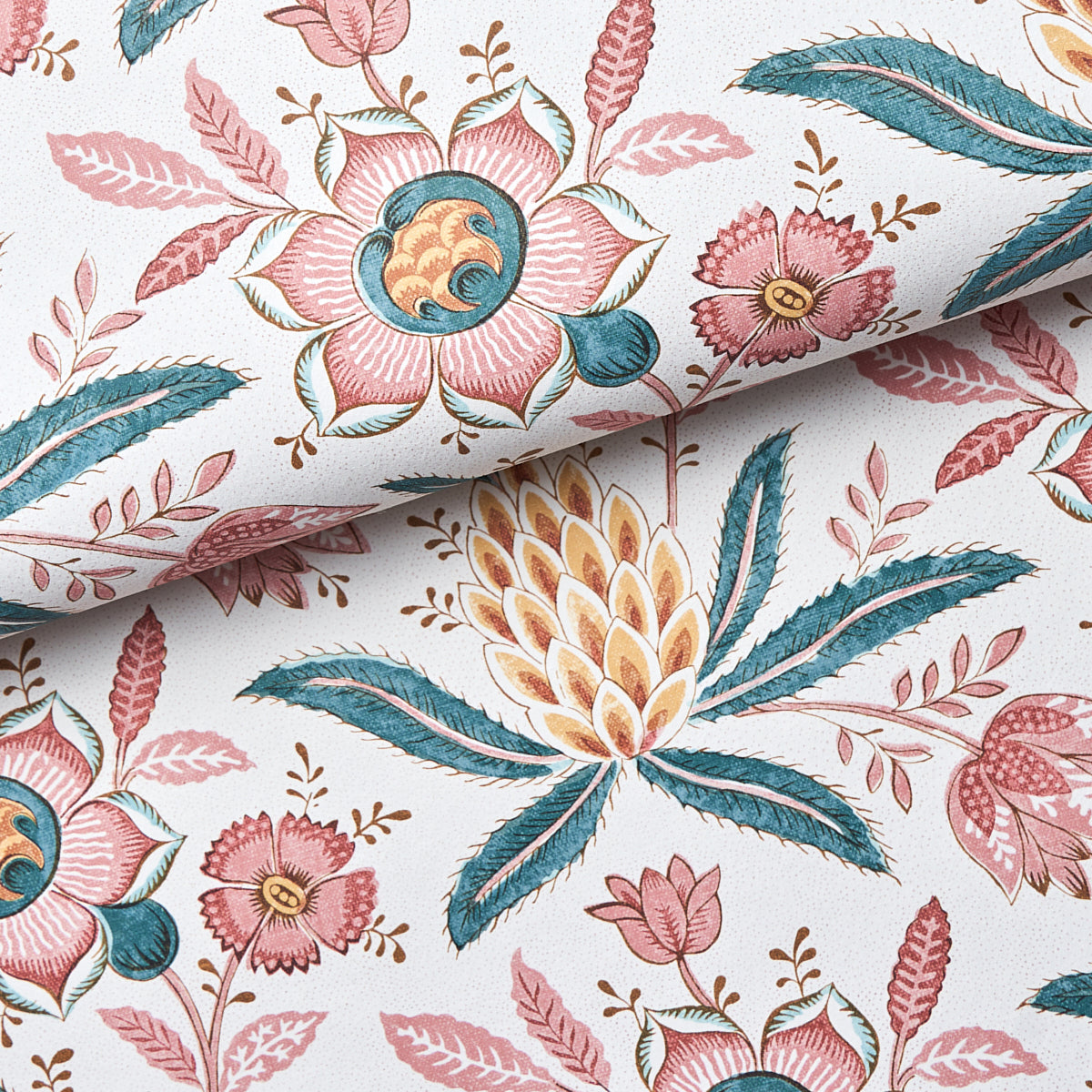 Lafayette Botanical Rosso Antico by Schumacher Williamsburg Collection Floral Wallpaper – Schumacher 5013752