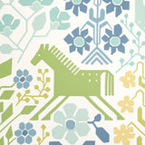 LUPITA Blues and Greens by Schumacher Whimsical Animal Wallpaper – Schumacher 5013761