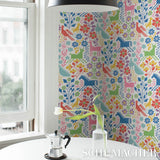 LUPITA Vibrant Multi by Schumacher Whimsical Animal Wallpaper – Schumacher 5013762