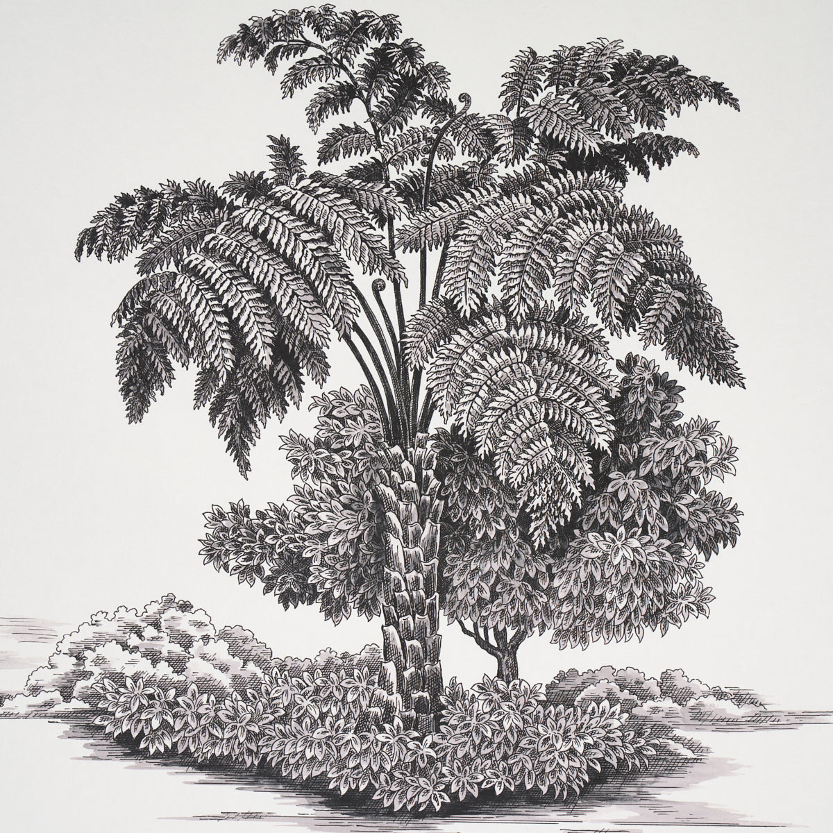 Toussaint Toile Black on Ivory by Victor Glemaud Historic Haitian Toile Wallpaper – Schumacher 5013770