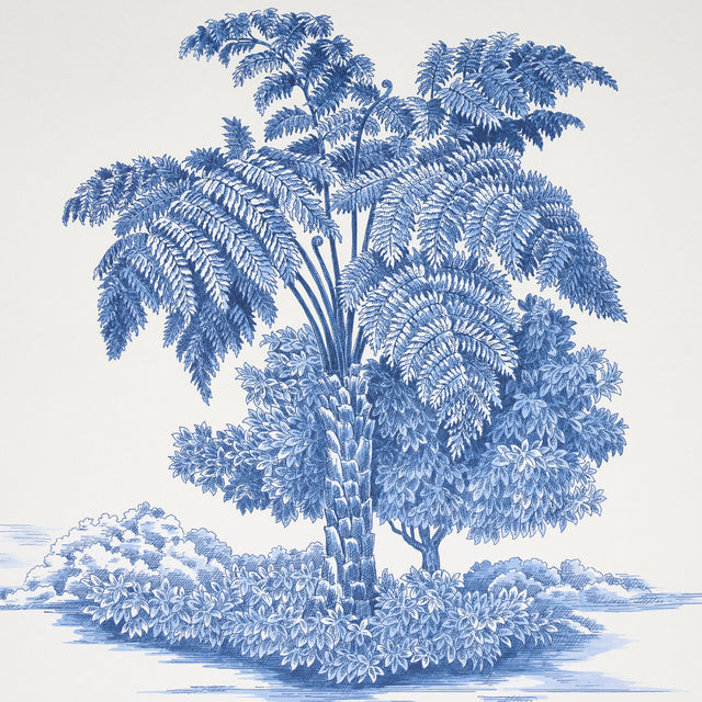 Toussaint Toile Blue on Ivory by Victor Glemaud Scenic Toile Wallpaper – Schumacher 5013771