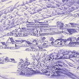 Toussaint Toile Purple on Cream by Victor Glemaud Scenic Caribbean Wallpaper – Schumacher 5013772