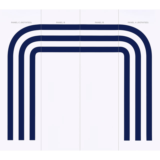 Virginia Panel A Cobalt by Victor Glemaud Modern Stripe Wallpaper Panel – Schumacher 5013781