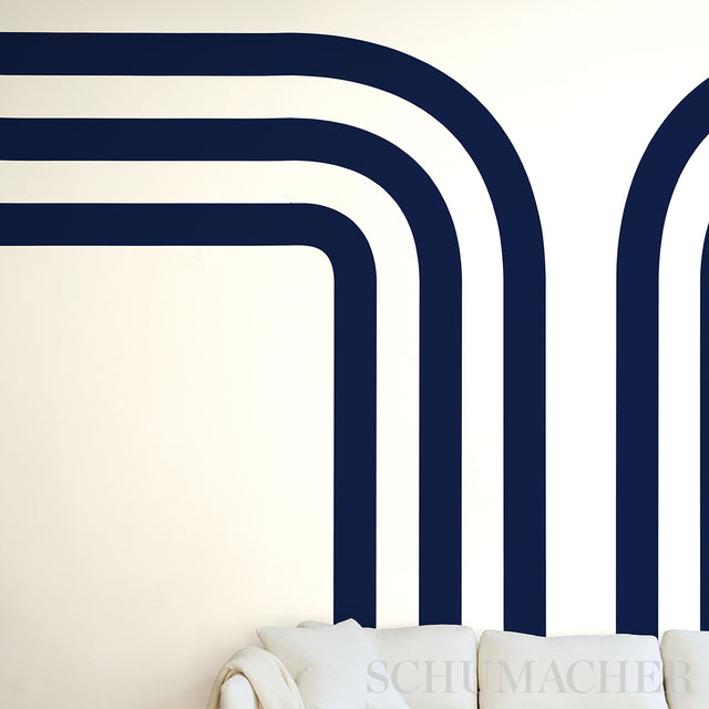 Virginia Panel A Cobalt by Victor Glemaud Modern Stripe Wallpaper Panel – Schumacher 5013781