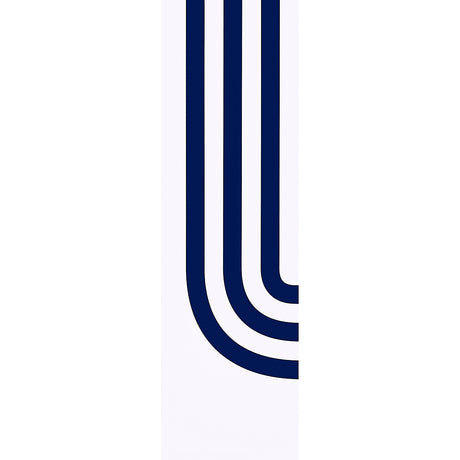 Virginia Panel A cobalt blue and white modern geometric stripe wallpaper panel by Victor Glemaud for Schumacher
