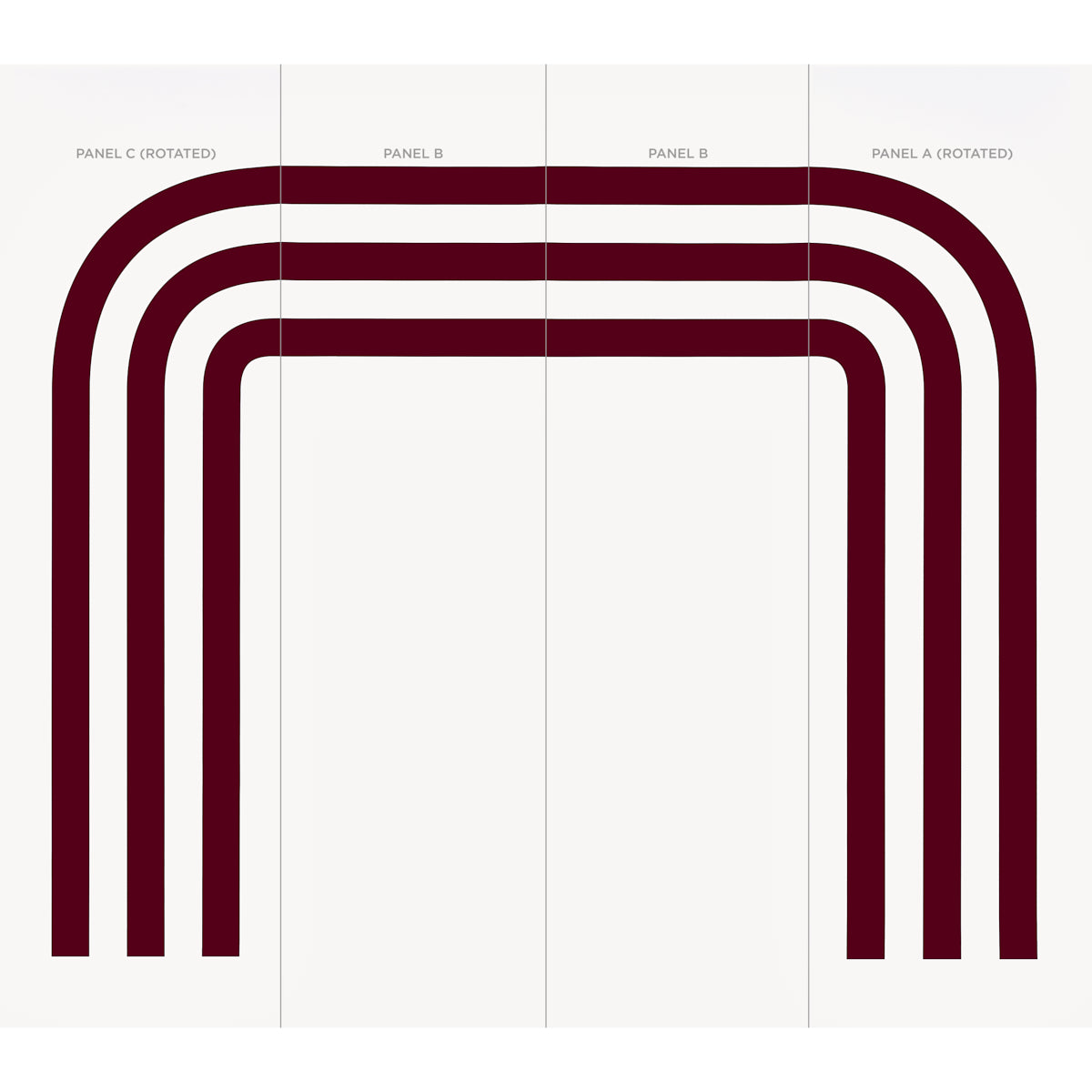 Virginia Panel A Bordeaux by Victor Glemaud Modern Striped Wallpaper Panel – Schumacher 5013782