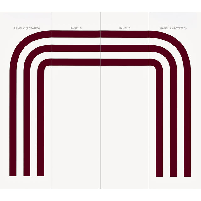 Virginia Panel A Bordeaux by Victor Glemaud Modern Striped Wallpaper Panel – Schumacher 5013782