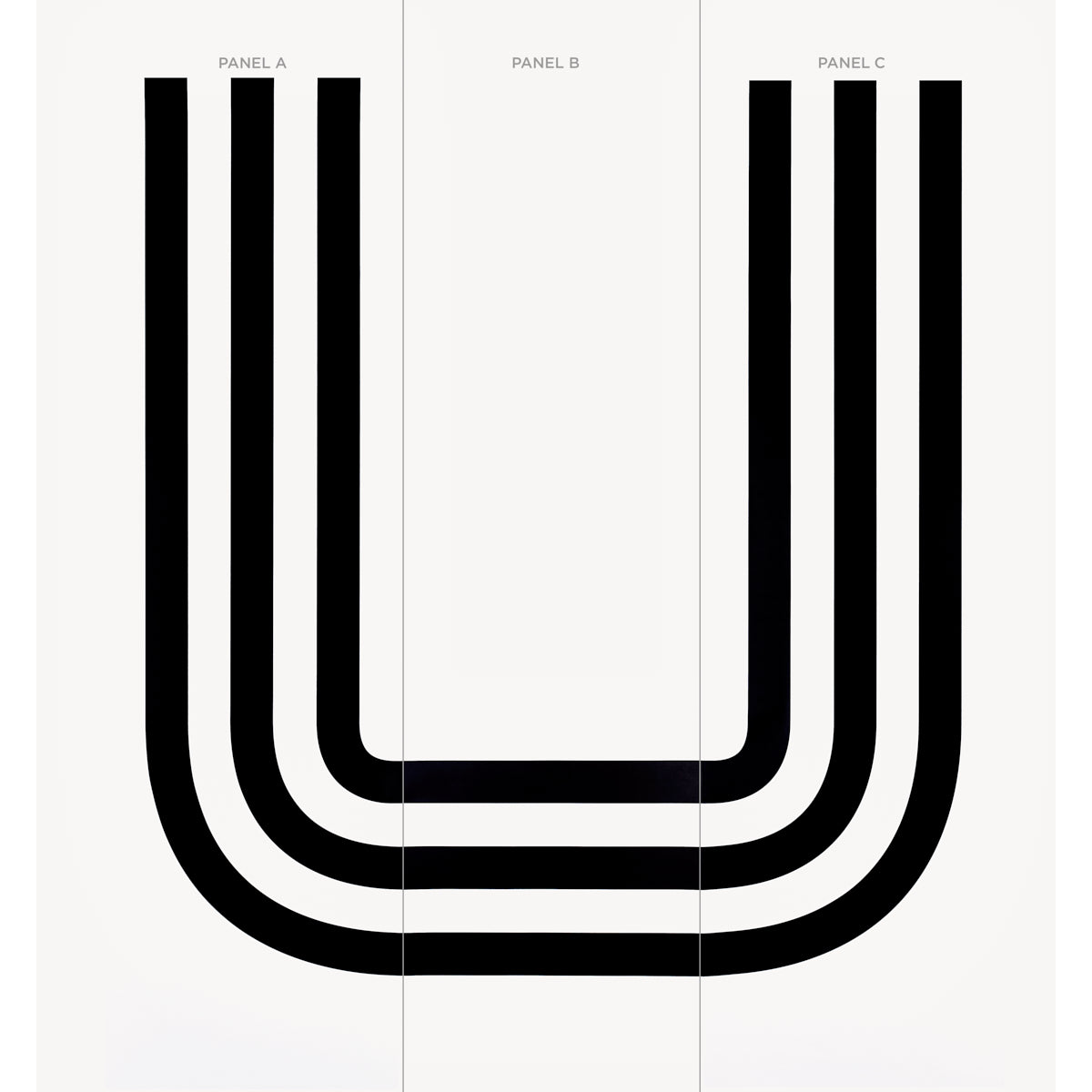 Virginia Panel B Black and White Modern Stripe Wallpaper Panel by Victor Glemaud – Schumacher 5013790
