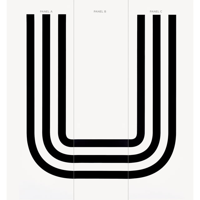 Virginia Panel B Black and White Modern Stripe Wallpaper Panel by Victor Glemaud – Schumacher 5013790