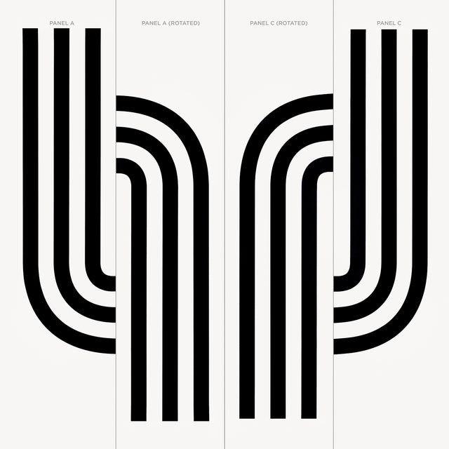 Virginia Panel B Black and White Modern Stripe Wallpaper Panel by Victor Glemaud – Schumacher 5013790