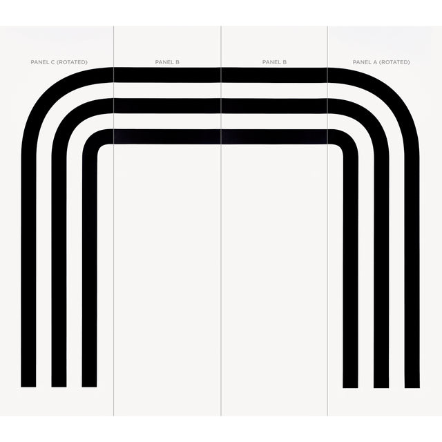 Virginia Panel B Black and White Modern Stripe Wallpaper Panel by Victor Glemaud – Schumacher 5013790