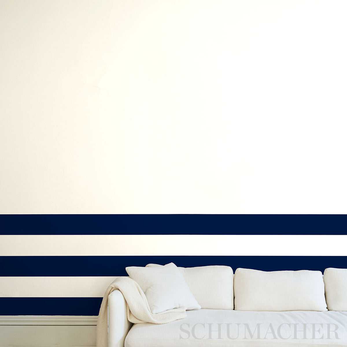 Virginia Panel B Cobalt by Victor Glemaud Modern Stripe Wallpaper Panel – Schumacher 5013791