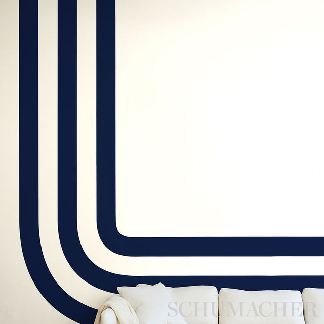 Virginia Panel C Cobalt by Victor Glemaud Modern Stripe Wallpaper Panel – Schumacher 5013801
