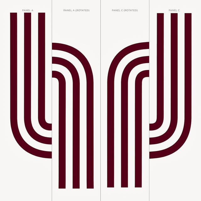 Virginia Panel C Bordeaux by Victor Glemaud Modern Striped Wallpaper Panel – Schumacher 5013802