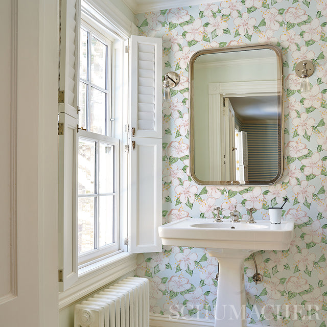 Fabienne Sky Floral Wallpaper by Schumacher – Victor Glemaud 5013810