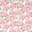 Fabienne Pink floral wallpaper by Victor Glemaud for Schumacher, featuring hand-painted hibiscus flowers and green leaves on a white background.