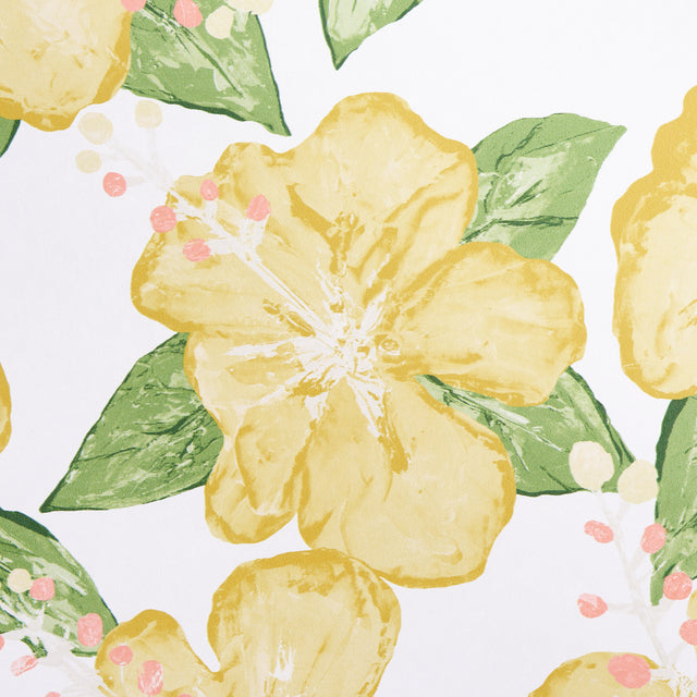 Fabienne Yellow Floral Wallpaper by Victor Glemaud – Schumacher 5013812