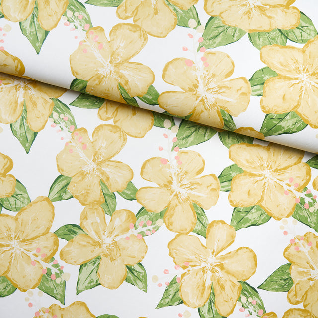 Fabienne Yellow Floral Wallpaper by Victor Glemaud – Schumacher 5013812