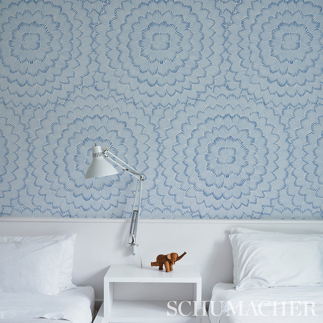 Feather Bloom Blue by Celerie Kemble Designer Wallpaper – Schumacher 5013820