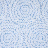 Feather Bloom blue wallpaper by Celerie Kemble for Schumacher, featuring radiating overscale floral patterns.