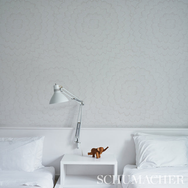 Feather Bloom Soft Neutral by Celerie Kemble Radiating Blossom Wallpaper – Schumacher 5013821