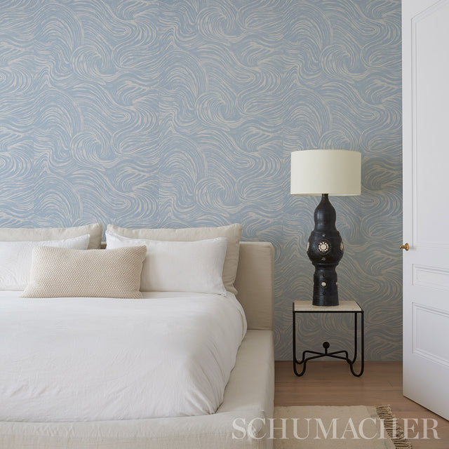SHIO Sky by Schumacher Abstract Swirl Wallpaper – Schumacher 5013850