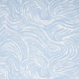 SHIO wallpaper in Sky by Schumacher, featuring a swirling abstract pattern in light blue and white.