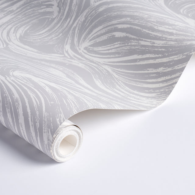 SHIO Grey by Schumacher Full Bloom Collection Abstract Swirl Wallpaper – Schumacher 5013852