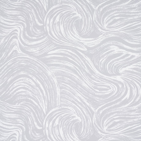 SHIO wallpaper in grey from the FULL BLOOM collection by Schumacher, featuring a swirling abstract pattern.