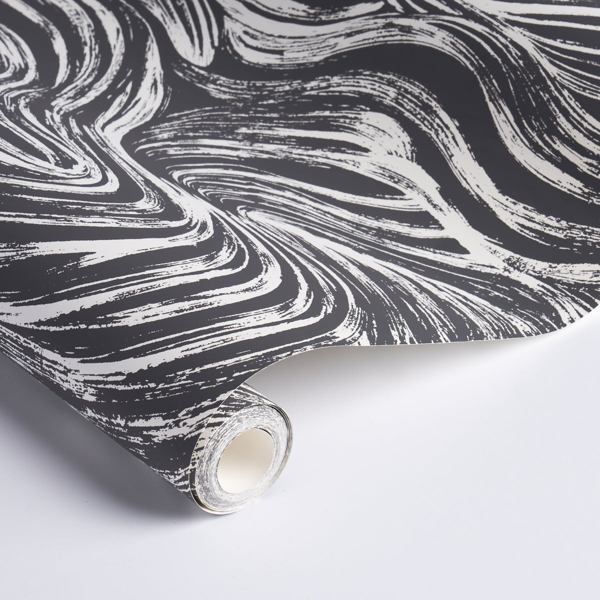 SHIO Carbon by Schumacher Abstract Brushstroke Wallpaper – Schumacher 5013853