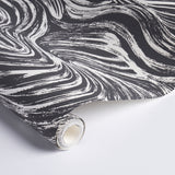 SHIO Carbon by Schumacher Abstract Brushstroke Wallpaper – Schumacher 5013853