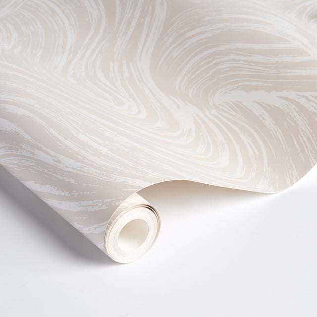 Shio Neutral Abstract Swirl Wallpaper by Schumacher – 5013854