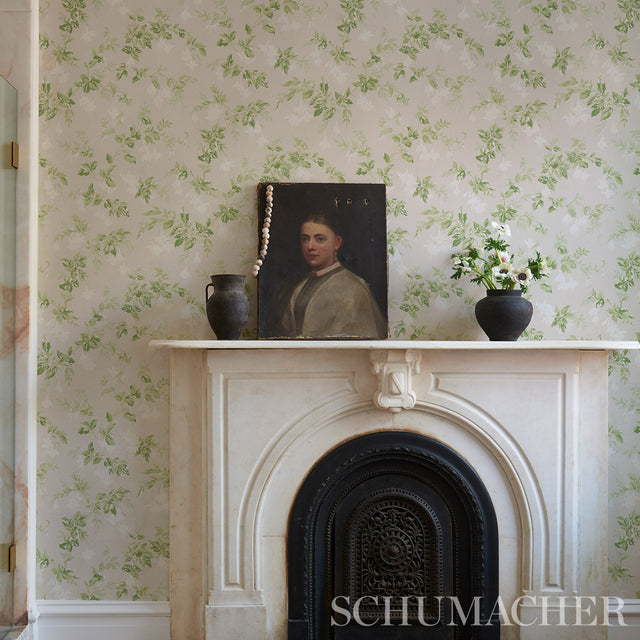 Garden Gate Soft Neutral by Schumacher Classic Floral Wallpaper – Schumacher 5013871