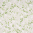 Garden Gate wallpaper in soft neutral with painterly green leaves and white blooms, classic floral design by Schumacher