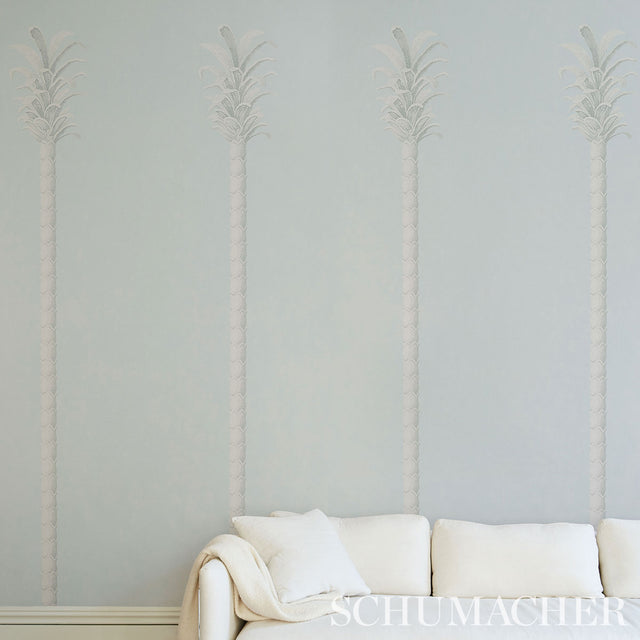 Villa Palm Panel Blue by Miles Redd Schumacher Wallpaper Panel – Schumacher 5013880