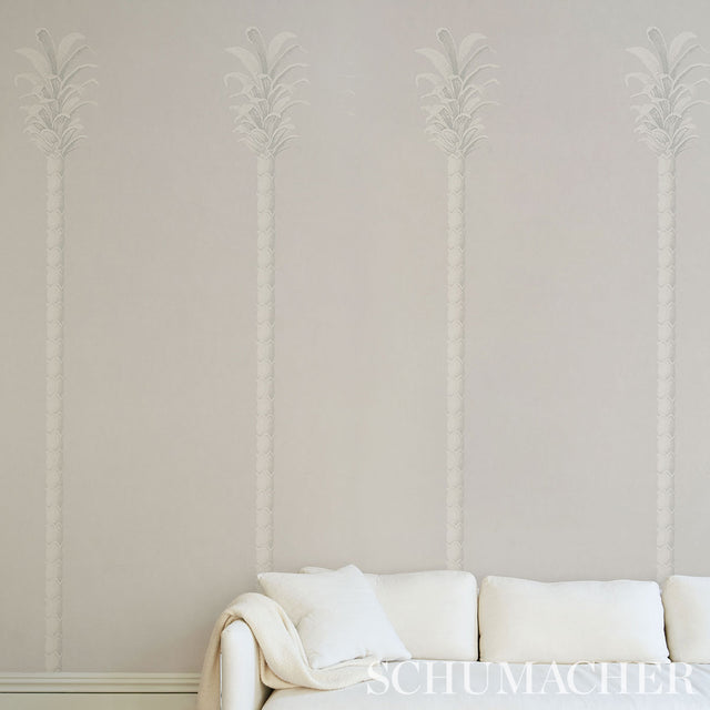 Villa Palm Panel Grey by Miles Redd Schumacher Wallpaper Panel – Schumacher 5013882
