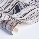 Agate Slice Black and White by Miles Redd Abstract Stone Wallpaper – Schumacher 5013890