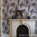 Agate Slice Black and White by Miles Redd Abstract Stone Wallpaper – Schumacher 5013890