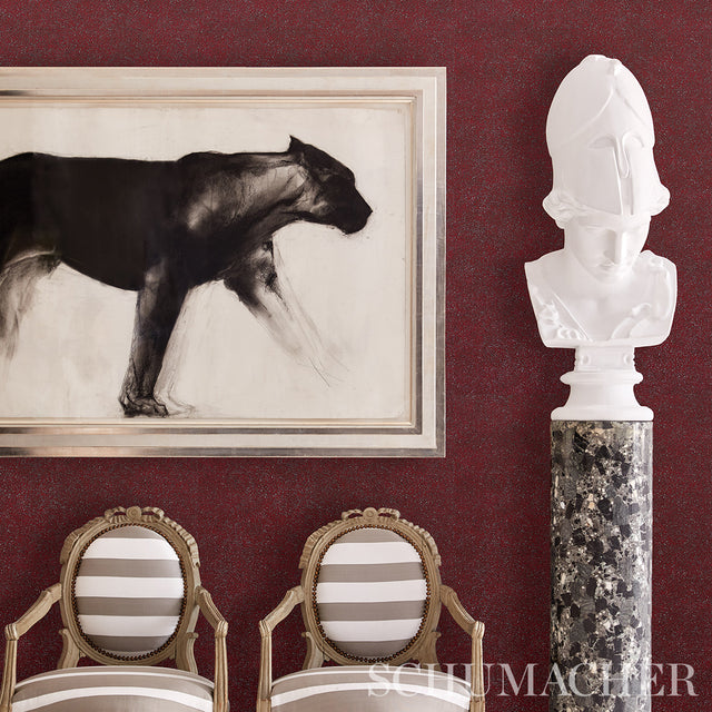 Porphyry Red by Miles Redd Glossy Stone Effect Wallcovering – Schumacher 5013902